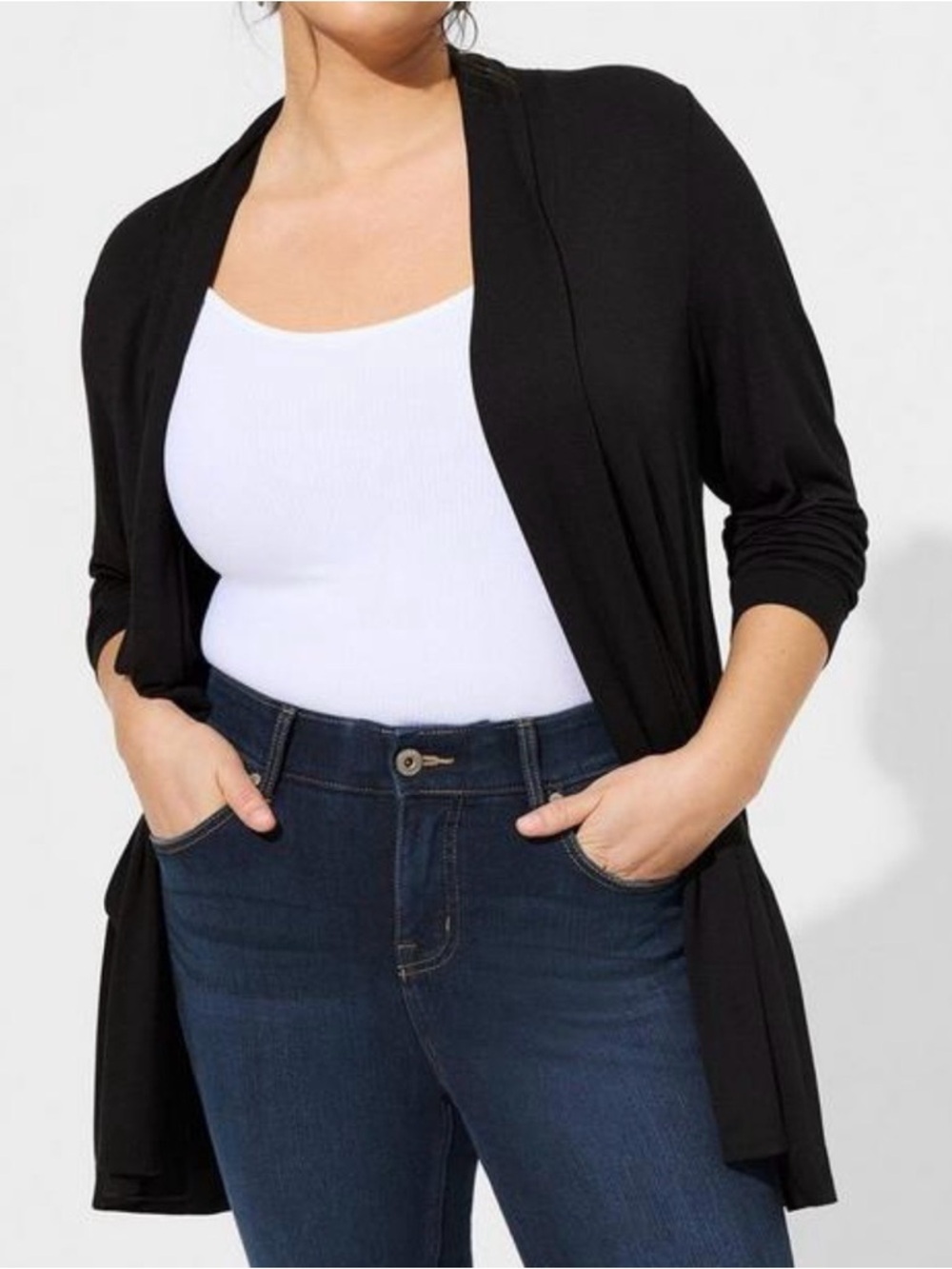 Torrid Black Open-Front Women’s Cardigan Sweater